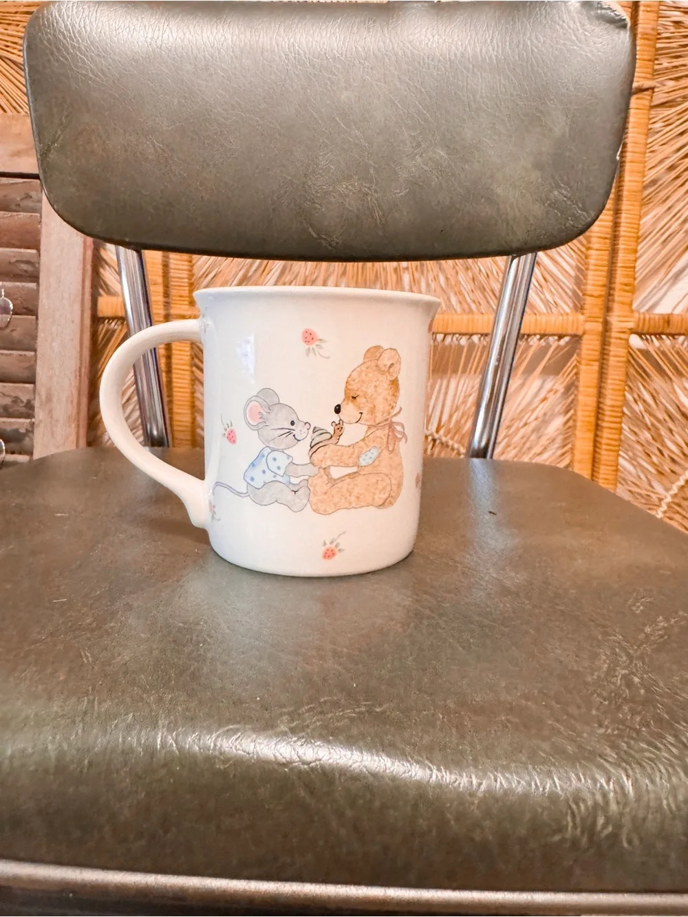 Vintage Bear Mouse Strawberry Mug